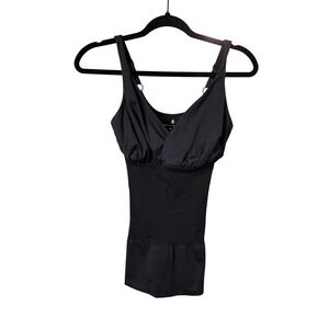 Spiritual Gangster Black Tank Top Ruched Bust Adjustable Strap Activewear M/L